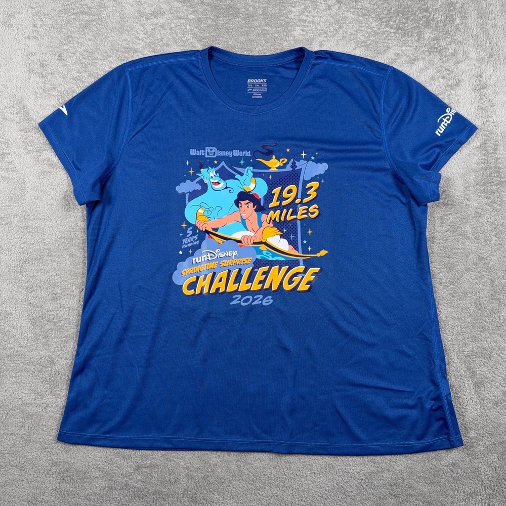 Brooks Shirt Womens XXL Run Disney 2026 Springtime Surprise 19.3 Mile Challenge
